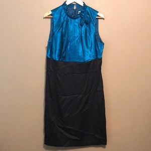 Turquoise and Black Silk Dress
